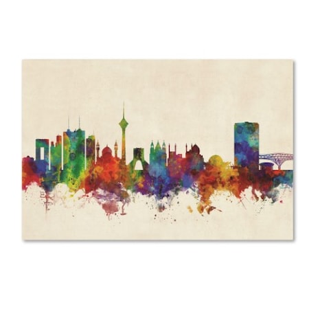 Michael Tompsett 'Tehran Iran Skyline III' Canvas Art,22x32